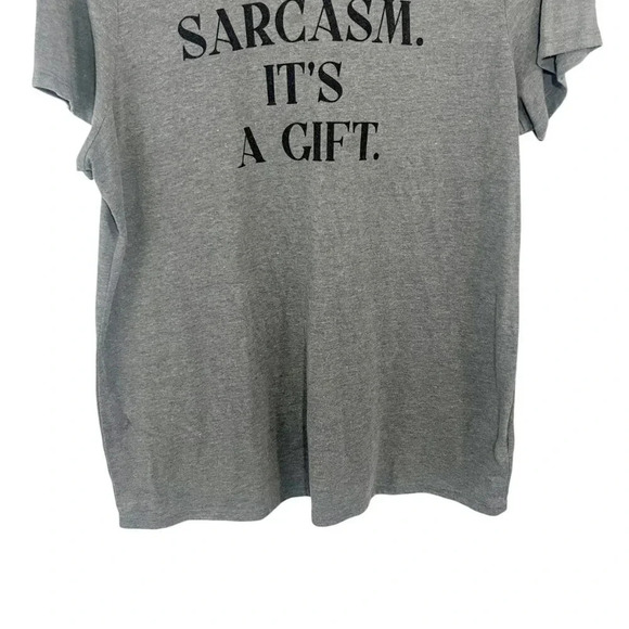 Torrid Gray "Sarcasm It's a Gift" Graphic Tee Shirt Women's Plus Size 1X - Picture 4 of 7
